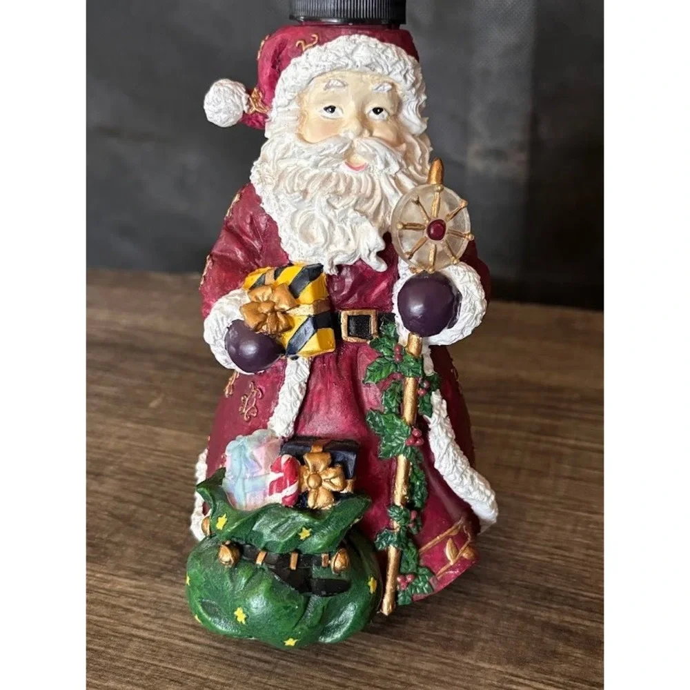 Santa Claus Light Up Soap Dispenser Lotion Pump Holiday Christmas Decor Gift Bag